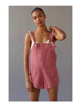 Urban Outfitters BDG linen pink romper with pockets Size S